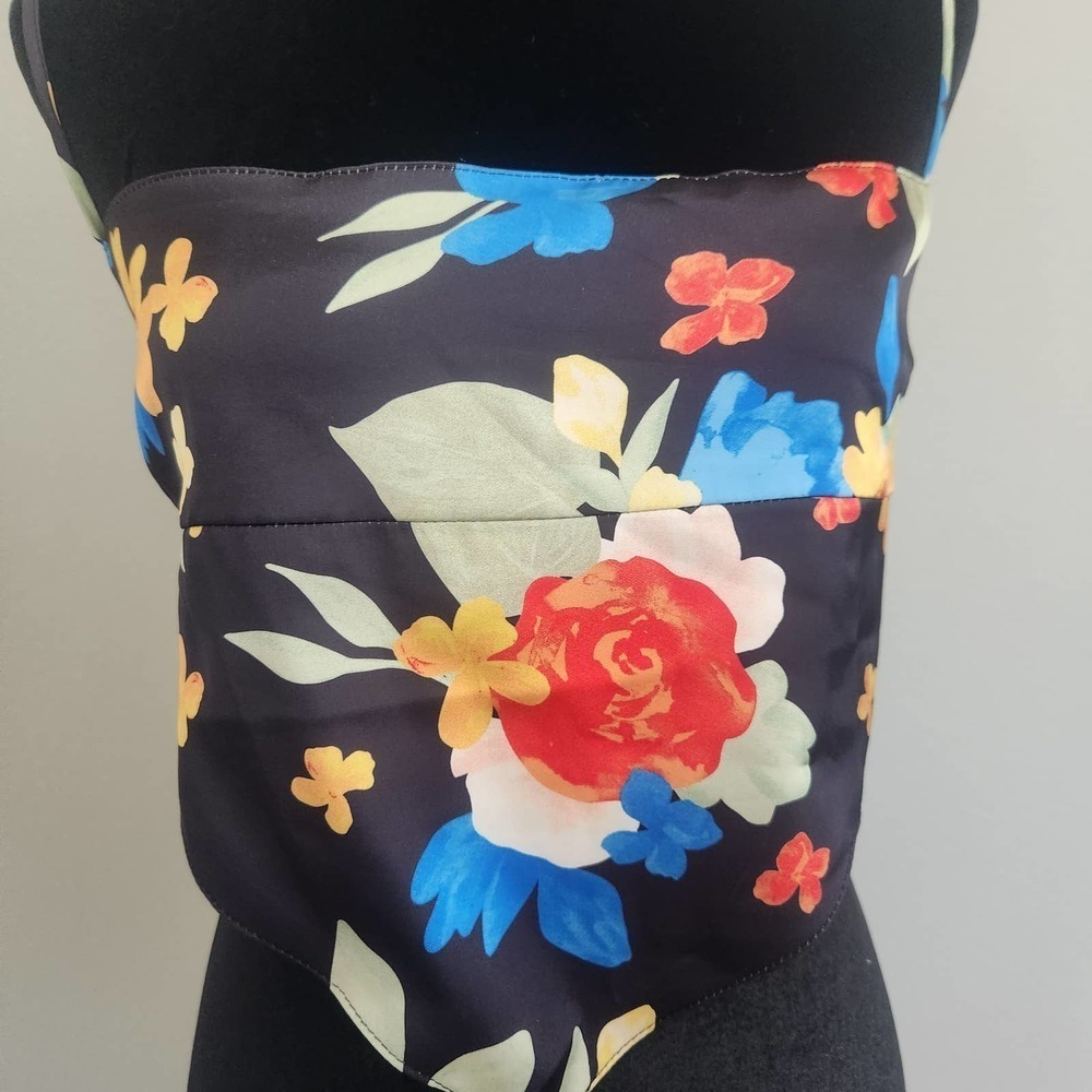 Danielle Bernstein x WeWoreWhat Floral Silky Scarf Top Size Large - Picture 3 of 7